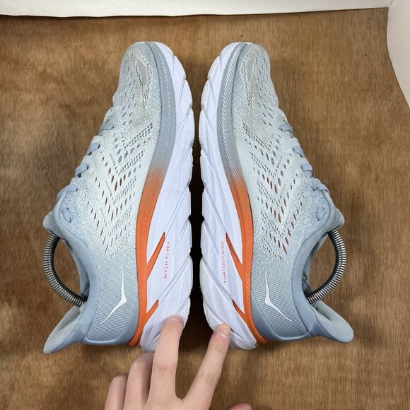 Hoka One One Clifton 8 Womens Size 10.5 Blue Athletic Running Shoes Sneakers - Picture 6 of 10